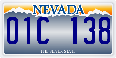 NV license plate 01C138