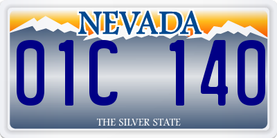 NV license plate 01C140