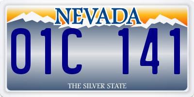 NV license plate 01C141
