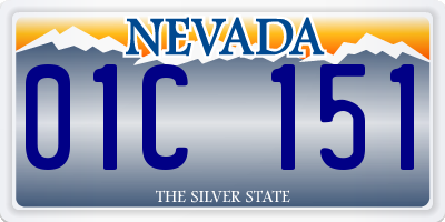 NV license plate 01C151