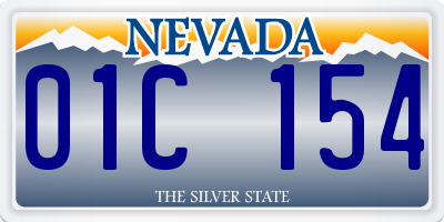 NV license plate 01C154
