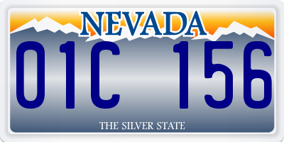 NV license plate 01C156