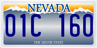 NV license plate 01C160