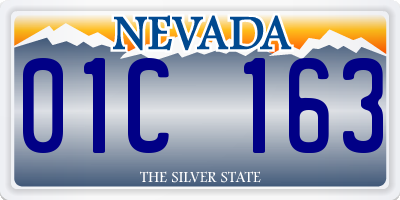 NV license plate 01C163