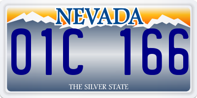 NV license plate 01C166