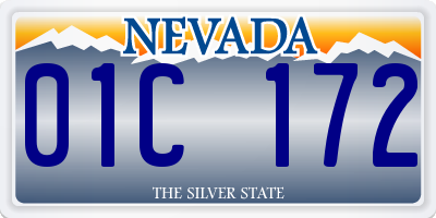 NV license plate 01C172