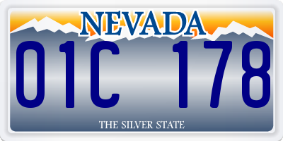 NV license plate 01C178