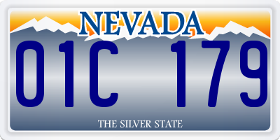 NV license plate 01C179