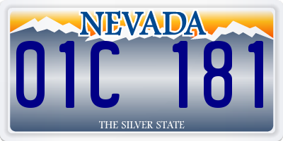 NV license plate 01C181