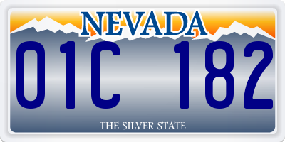 NV license plate 01C182