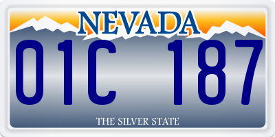 NV license plate 01C187