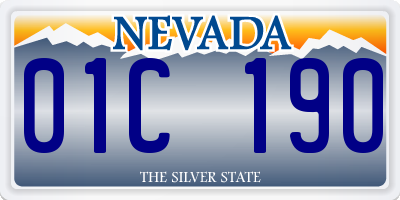 NV license plate 01C190