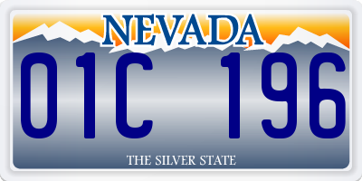 NV license plate 01C196