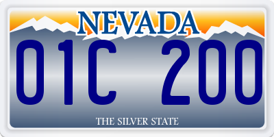 NV license plate 01C200