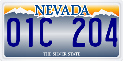 NV license plate 01C204