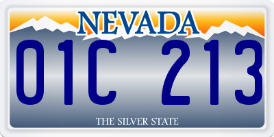 NV license plate 01C213