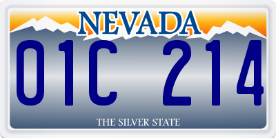 NV license plate 01C214