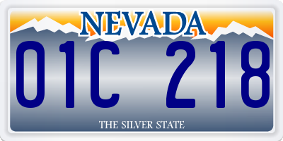 NV license plate 01C218