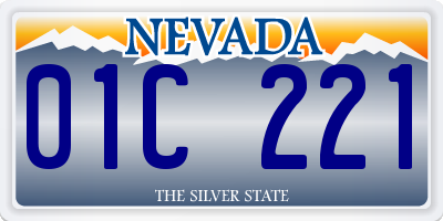 NV license plate 01C221