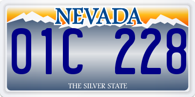 NV license plate 01C228