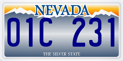 NV license plate 01C231