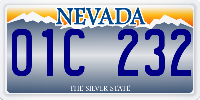 NV license plate 01C232