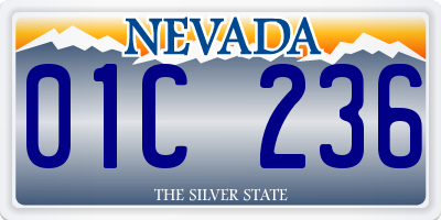 NV license plate 01C236