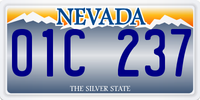 NV license plate 01C237