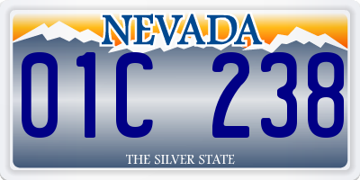 NV license plate 01C238
