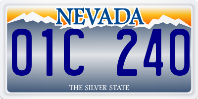 NV license plate 01C240