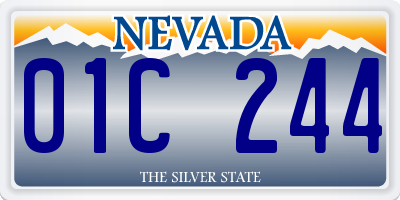 NV license plate 01C244