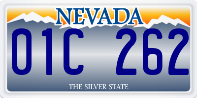 NV license plate 01C262