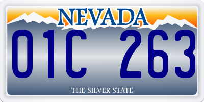 NV license plate 01C263