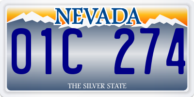 NV license plate 01C274