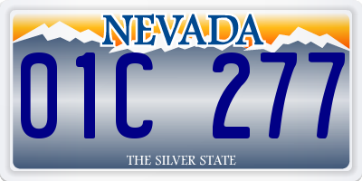 NV license plate 01C277
