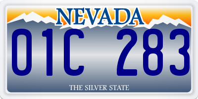 NV license plate 01C283