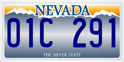 NV license plate 01C291