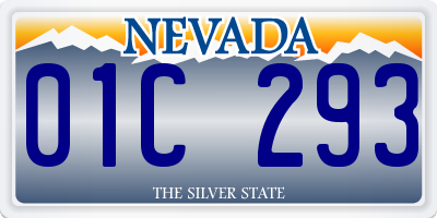 NV license plate 01C293