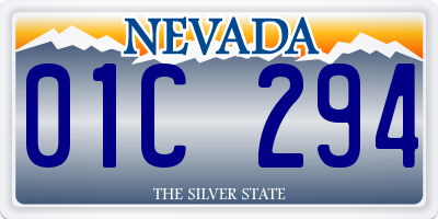 NV license plate 01C294