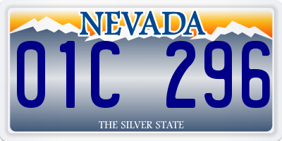 NV license plate 01C296
