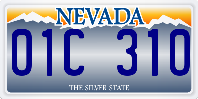 NV license plate 01C310