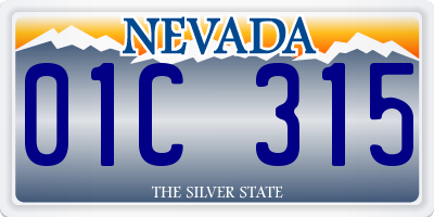NV license plate 01C315