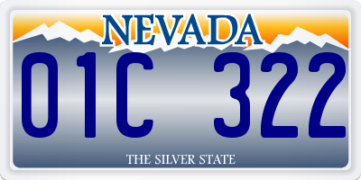 NV license plate 01C322