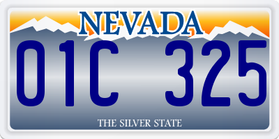 NV license plate 01C325