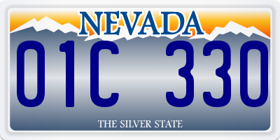 NV license plate 01C330