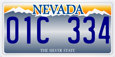 NV license plate 01C334