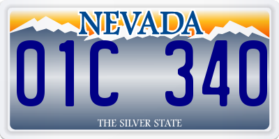 NV license plate 01C340