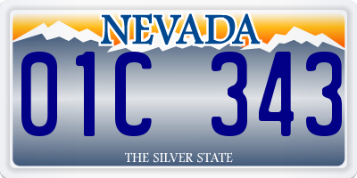 NV license plate 01C343