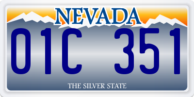 NV license plate 01C351