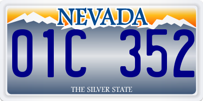 NV license plate 01C352